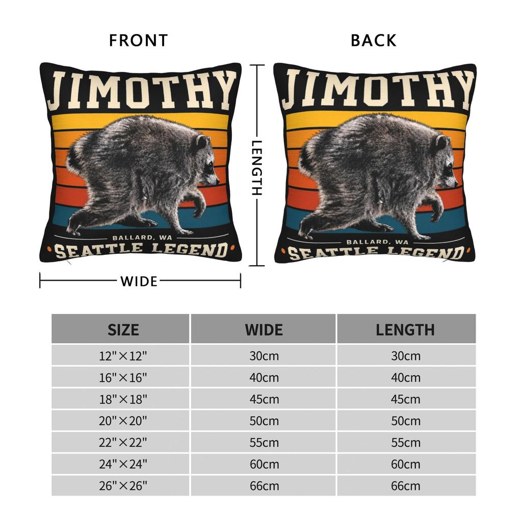 Jimothy Raccoon Animal Meme Pillowcase Printed Fabric Cushion Cover Decor Pillow Case Cover Sofa Zippered 45X45cm