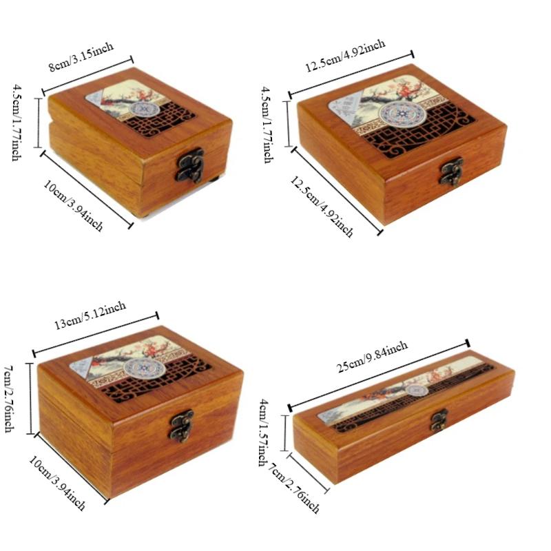 Bracelet Necklace Jewelry Display Box Pedant Vintage Trinket Case Wooden Jewelry Box  Gift Box
