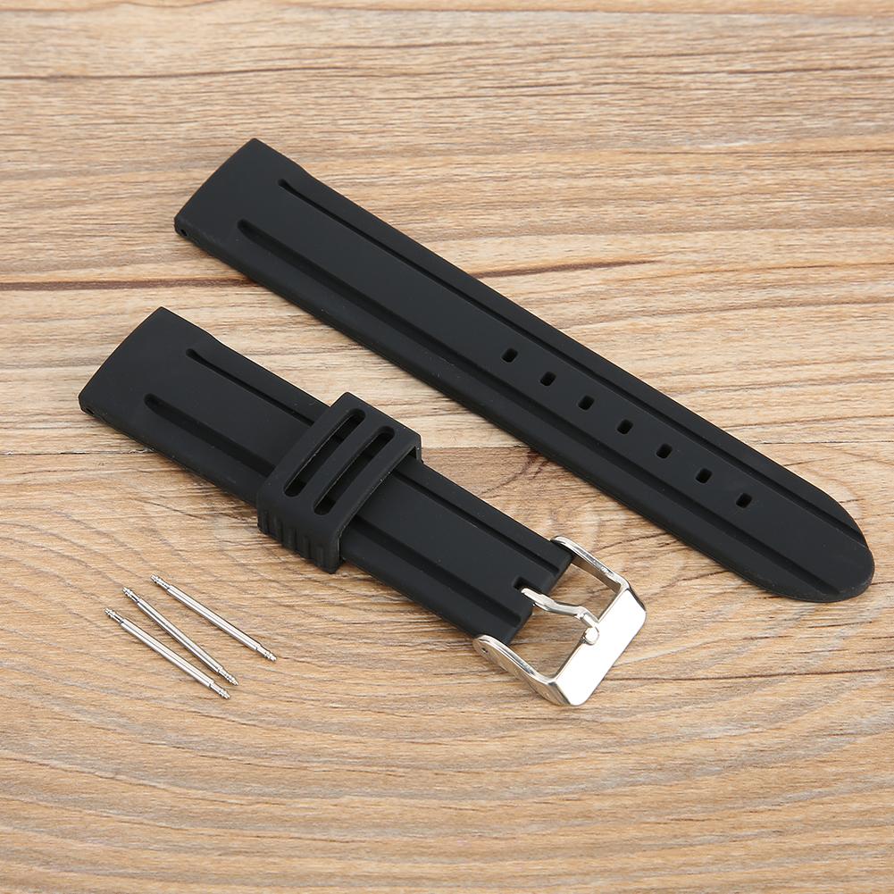 Silicone Watchband Watch Strap Band Adjustable Wristwatch Replacement Part 20mm