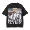 Saja Boys Kpop Demon Hunters Graphic Print T-shirt Men Women Harajuku Vintage Washed Loose Casual Oversized Cotton Short Sleeve Summer New Tee