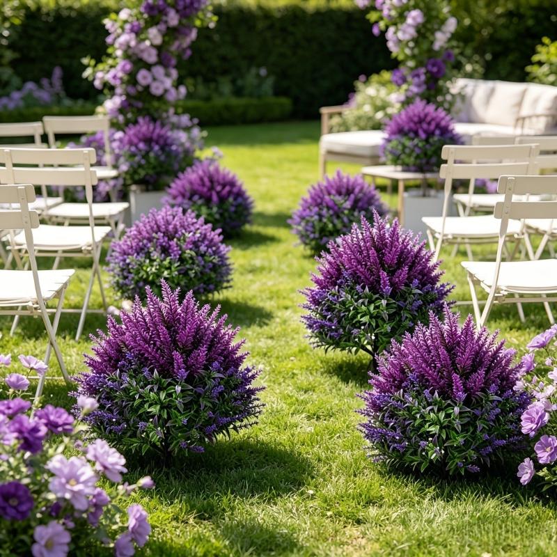 1 Stück UV-beständiges, farbechtes künstliches persisches Farngras Bodenspieß gefälschte grüne Pflanze für Garten Terrasse Hof Außenbereich Hotel Dekoration