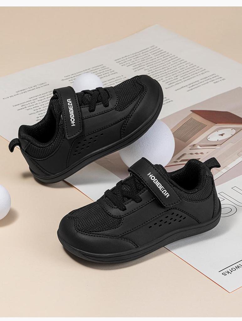HOBIBEAR Kids' Wide-Head Breathable Velcro Shoes - Soft, Wear-Resistant Synthetic Leather for Boys & Girls