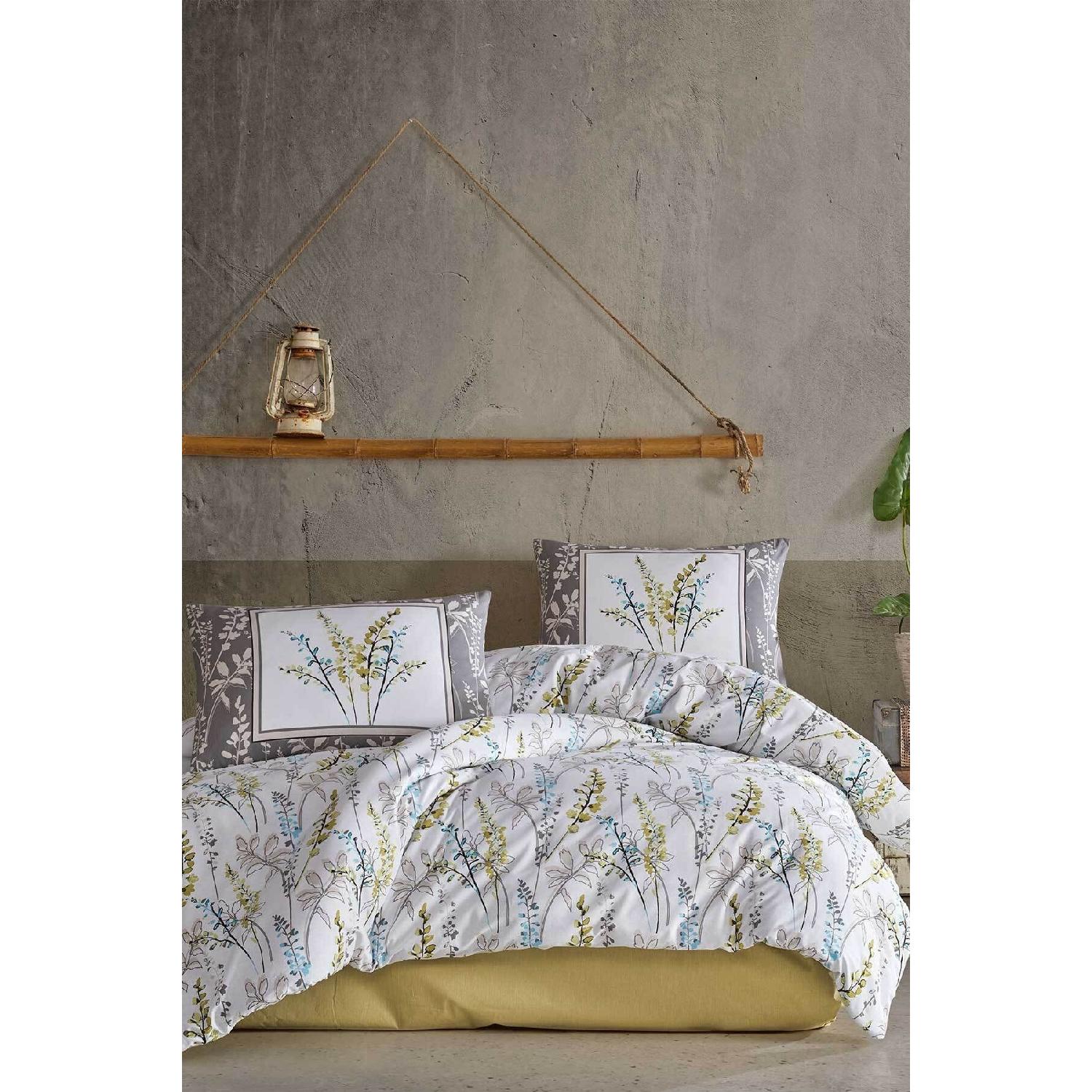 

Blossom Fitted Duvet Cover Set Double 100% Natural Cotton Ranforce 4 Pieces чистый