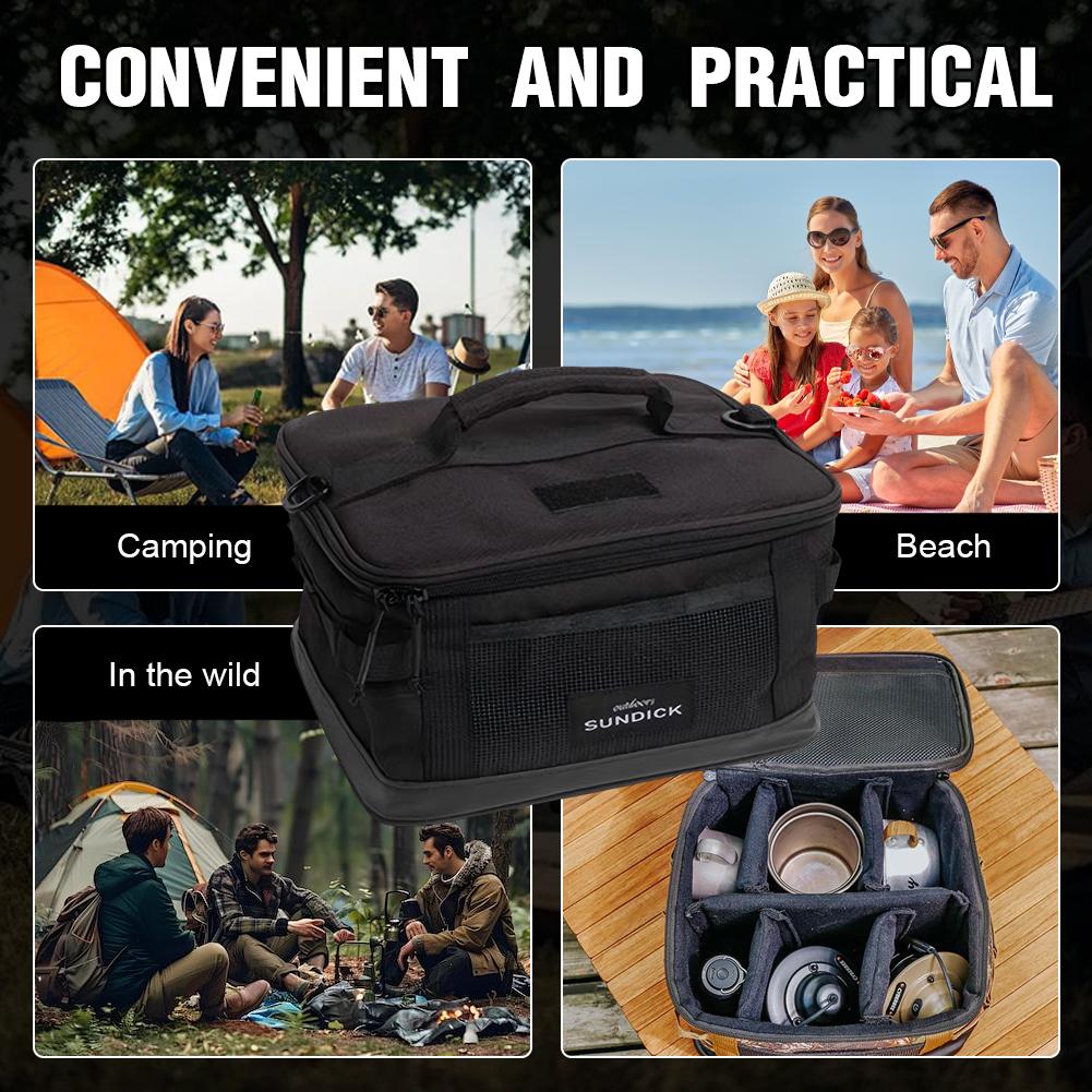 Oxford Camping Storage Bag Picnic Camping Organizer Bag Heavy Duty Crossbody Bag for Outdoor Hiking Camping Cookware Travel Car