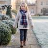 Skin Friendly Winter Accessory Double Sided Velvet Scarf for Kids Soft Thickened Plaid Neck Warmer Boys and Girls Lightweight Comfortable