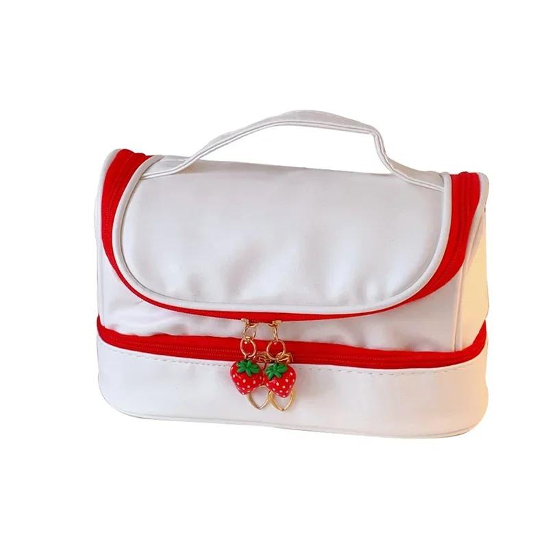 Cute Pencil Case Pencil Bag Pen Cases 2 Layer High Capacity Pencils Pouch Free 1PC DIY Sticker School Stationery Girl Gift
