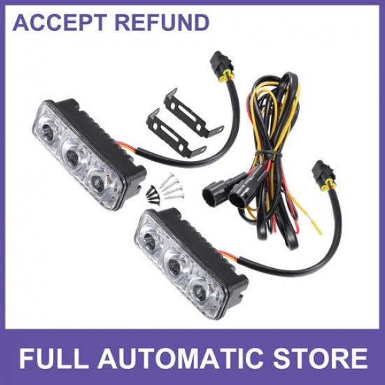 Двухкомпонентная светодиодная полоса дневного ходового света для бампера, универсальная, белая