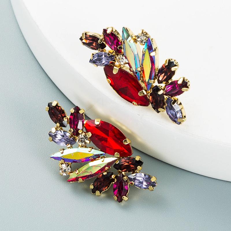 Boucles d'oreilles pendantes simples pour femmes, en alliage d'acier et de titane, acrylique, cristal coloré, ornements géométriques