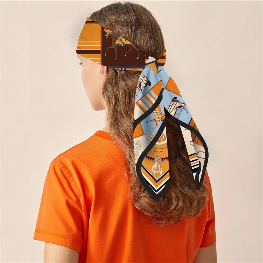 90X90Cm New Design Eight Horse Universe Printed Silk Scarf Square Scarves Lady Wraps Kerchief Woman Neck Shawl Wraps Echarpes