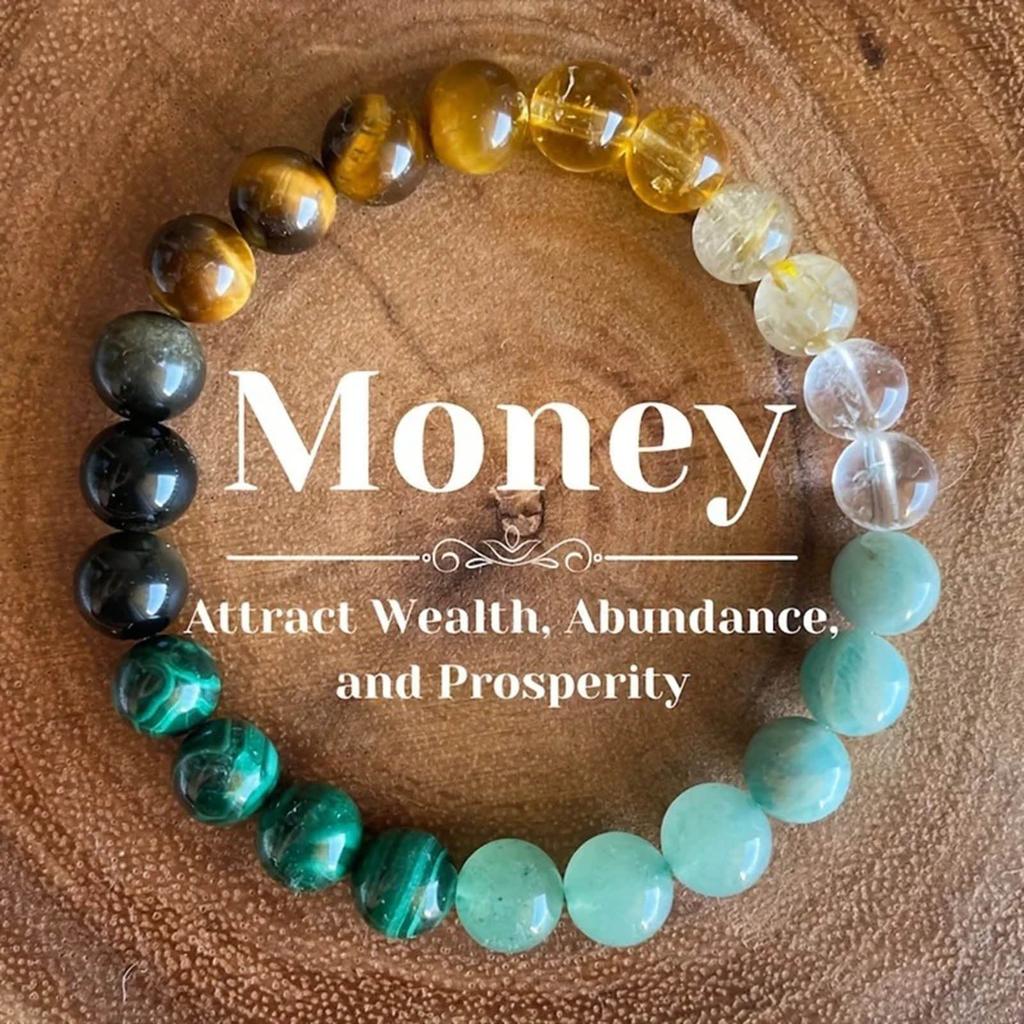 Money Drawing Peacock Stone Bracelet Green Stone Adorned Wealth Bracelet Good Fortune Wrist Chain for Dates Parties