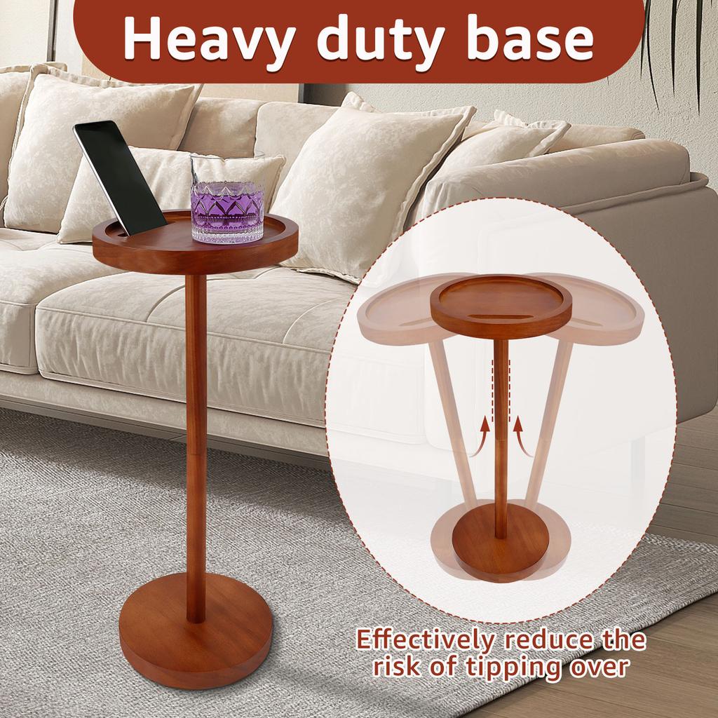 Round Side Table Small Drink Table Modern End Table with Weighted Base Coffee Table for Living Room Bedroom Sofa Couch Chair