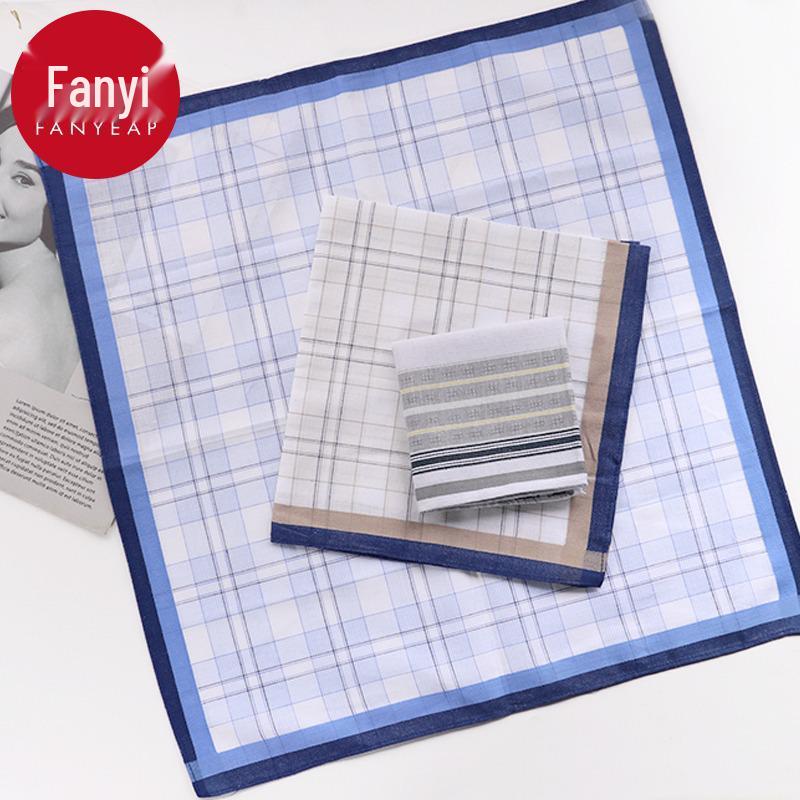 Free Shipping - Men's Nostalgic Checkered Sweat-Absorbent Handkerchief A1P60, 10-Pack