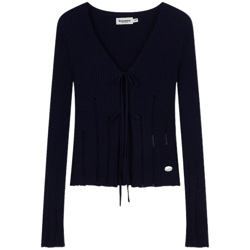 Teenie Weenie Women's Asymmetric V-Neck Knit Cardigan