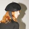 ACONTT Wool Jersey Ribbon Beret - BLACK