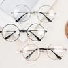 Round Frame Eyeglasses Simple Vintage Metal Frame Clear Lens Glasses Eyewear Oversized Circle Eye Glasses All Match for Students