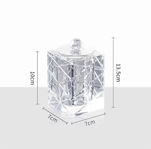 Bathroom Crystal Glass Toothpick Dispenser, Cotton Swab Box, Toothpick Holder, Dental Floss Storage Jar Teeth, Household Items