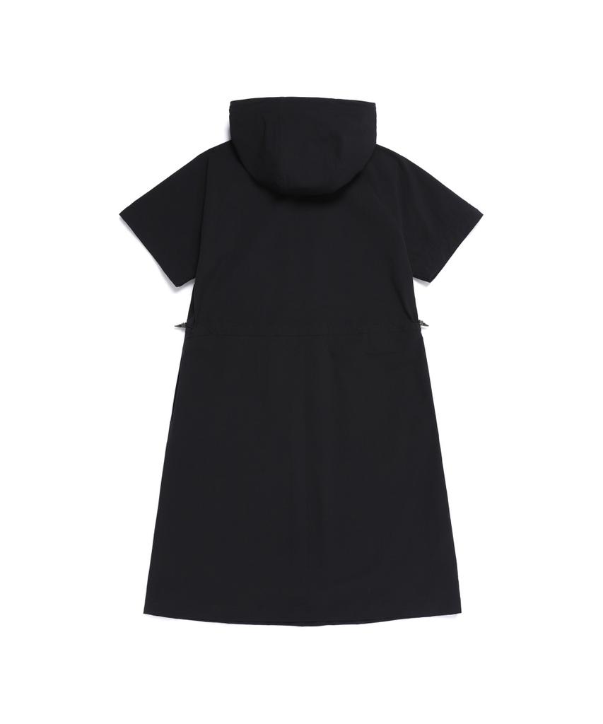 NATIONALGEOGRAPHIC N262Wop141 Women'S Freeze Stretch H-Line Hooded Short Sleeve Dress Black