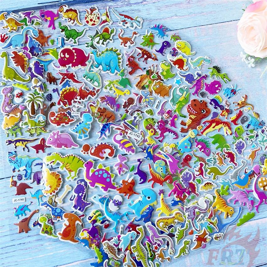 8Sheets/set Q Dinosaurs Kids Rewards Sticker Puffy Bubble KidsToys Stickers