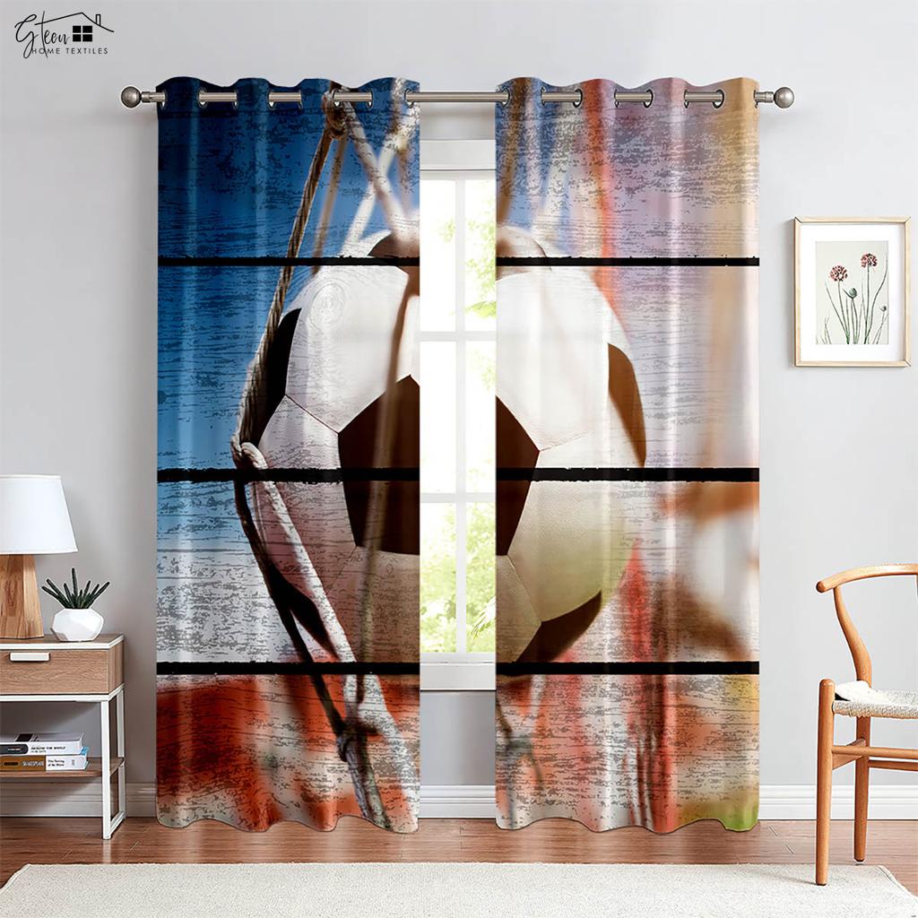 Sportovní Fotbalové Prolamující Zeď 3D Tisk Závěsy Moderní Jednoduché Módní Závěsy Ložnice Obývací Pokoj Kuchyně Dekorační Závěs