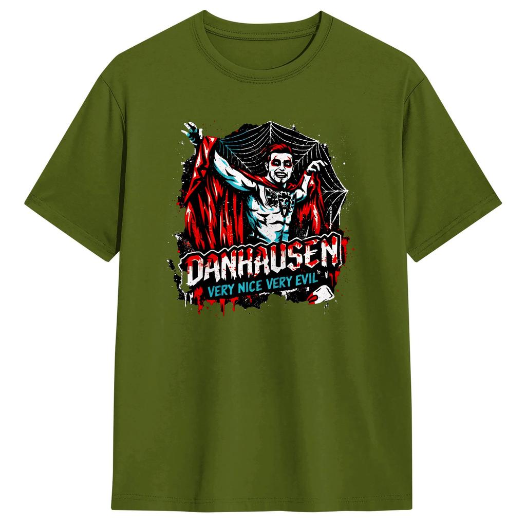 Mens Very Nick Very Evil Danhausen Wrestling T Shirts 100 Cotton Tops Fashion Short Sleeve Crew Neck Tee Shirt Summer TShirt