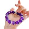 12Mm Large Granular Natural Royal Grape Purple Amethyst Design Bracelet Bracelet