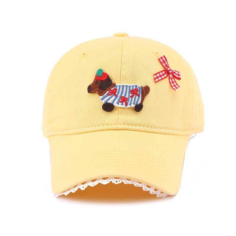

Baseball Caps For Women Cartoon Puppy Embroidered Dad Hat Trendy Korean Style Casual Sweet Girls Snapback Sunhat 56-58CM жовтий