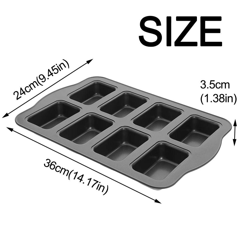 Non-Stick Mini Loaf Brownie Pans 8-Cavity Muffin Dessert Tray Mini Bread Baking Mold  Bakeware