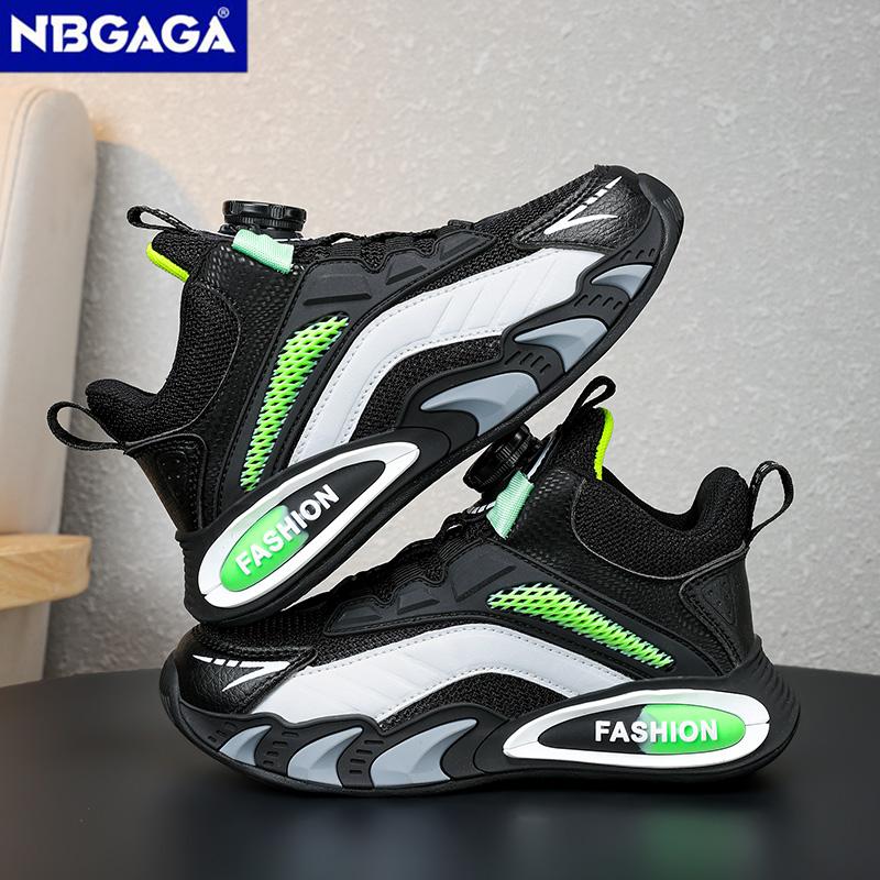 Mode Schwarze Jungen Basketballschuhe Outdoor Atmungsaktive Kinder Trainer Sport Tennisschuhe Rutschfeste Kinder Casual Schule Laufschuhe