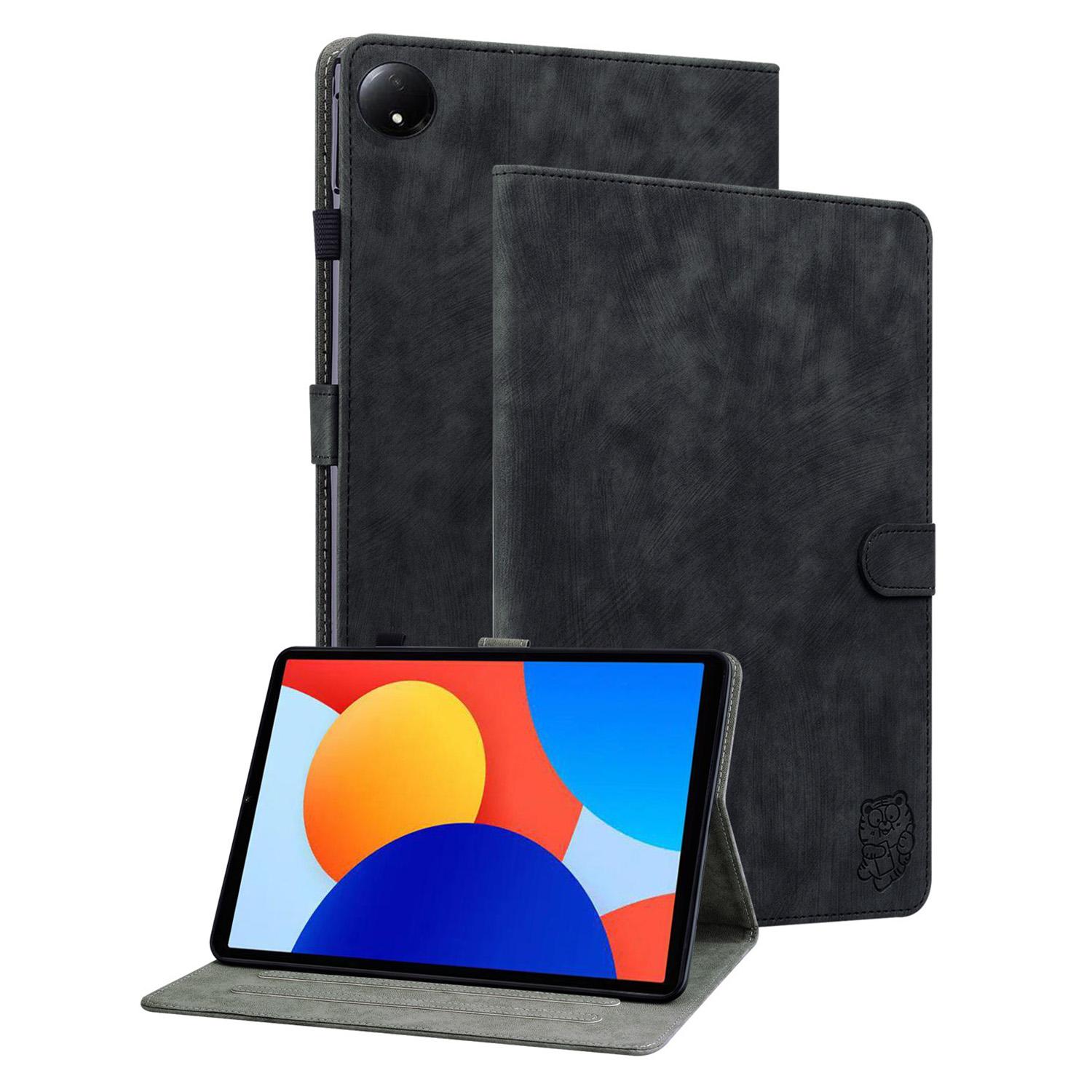 

Чехлы для Xiaomi Redmi Pad SE 4G 8,7 дюйма с тиснением тигра, устойчивые к царапинам, из искусственной кожи, обложка для планшета Black