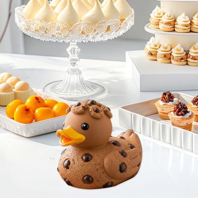 Dessert Ente Figur Cartoon Ente Statue Vinyl Tier Skulptur Heim Büro Schreibtisch Bücherregal Dekoration Ornament