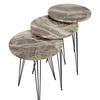 Gray Pearl Pattern Metal Leg Nesting Table