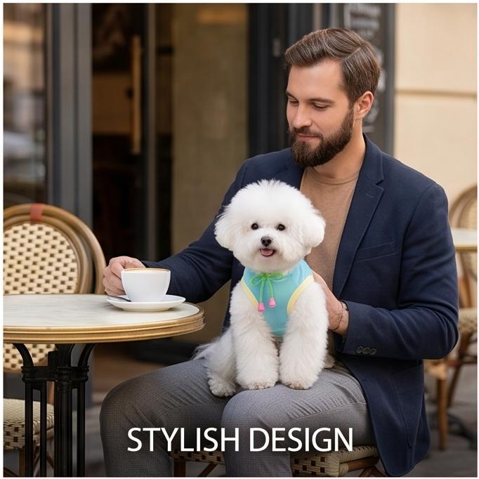 Striped Cooling Sun Protection Pet Clothes Breathable Summer Anti Shedding Outfit 5 Sizes Daily Outdoor Wear