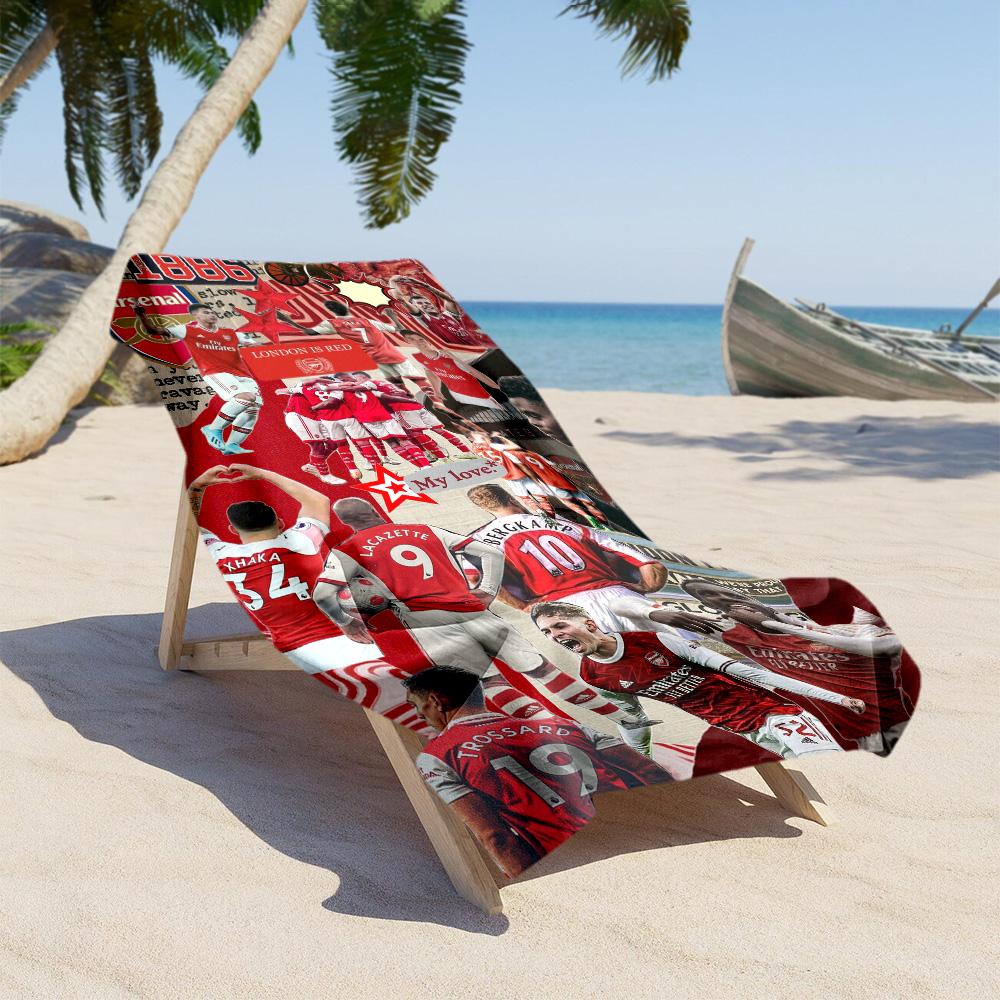 Arsenal Football Player Beach Towel Super Soft & Absorbent Comfortable Lightweight Suitable for Swimming, Gym, Camping, Yoga Vacation