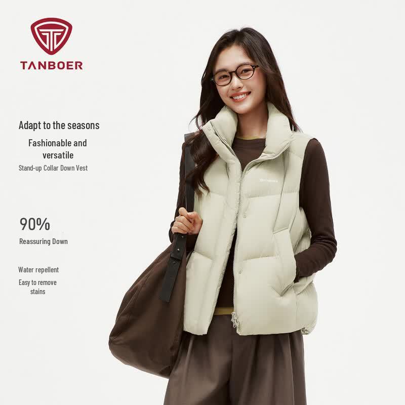 Tanboer Women s Lightweight Stand Collar Down Vest S