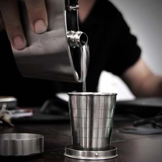 

Yousheng портативная складная складная чашка из нержавеющей стали емкостью 75 мл для путешествий на открытом воздухе