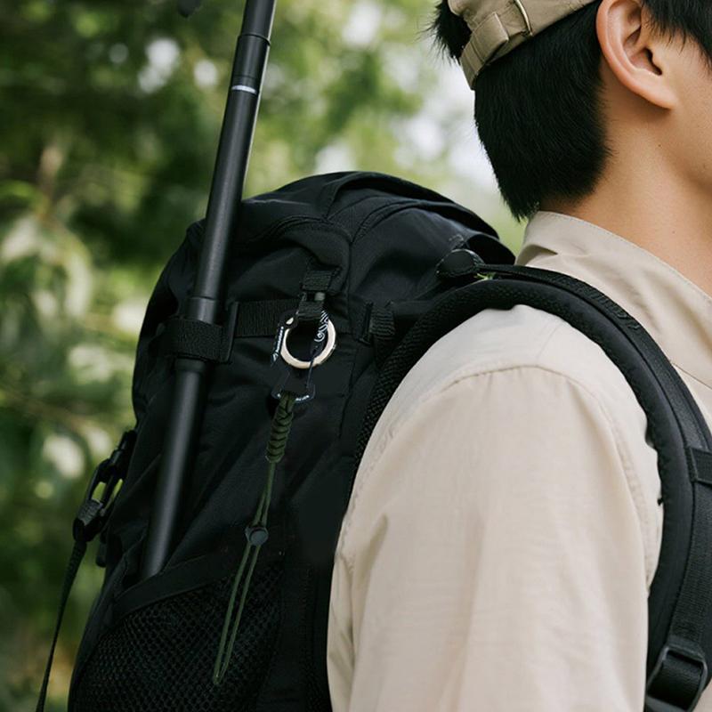 Multifunctional Tactical Hook Carabiner With Paracord Keychain Anti-Loss Rope For Outdoor Camping Hiking Emergency Gear