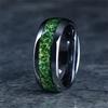 Fashion 8mm Men Titanium Wedding Rings Green Shell Inlay Stainless Steel Rings For Men Wedding Band Anniversary Birthday Gifts