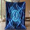 Chelsea FC Theme Blanket Soft Flannel Blanket Plush Throw Blanket Cozy Sofa Bed Blanket for Home Decor