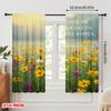 2pcs 2D Flat Printing Window Curtains FAITH HAPPEN Matthew Flowers 100% Polyester Fabric Without Electricity Festive Wall Decor