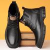 Winter Velvet Warm Men's Cotton Shoes Snow Boots Leather Wool Casual Men's Cotton Boots High-top Shoes Non-slip