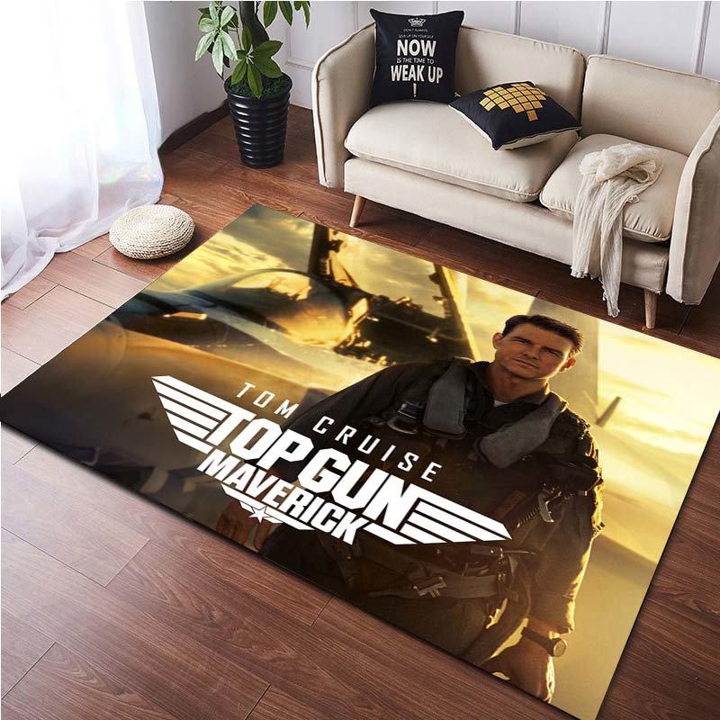 Top Gun Fighter Tom Cruise Carpet for Living Room Home Decoration Bedroom Bedside Floor Mat Non-Slip Corridor Balcony Rugs