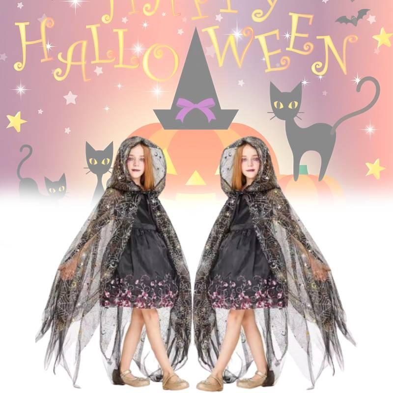 Cape Spider Halloween Pattern Role Play Get Together Children Party Gift Costume