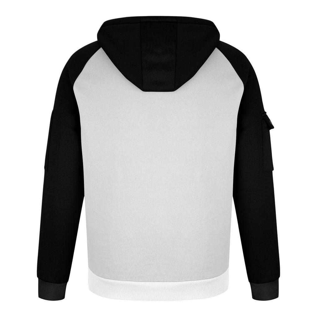 Autumn/Winter New Arrival: Raglan Sleeve Colour-Blocked Casual Half-Zip Hooded Sweatshirt