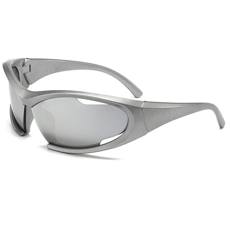 

Новое поступление популярных женских солнцезащитных очков в стиле панк, уникальные овальные солнцезащитные очки для мужчин, зеркальные цветные очки Y2K MULTI