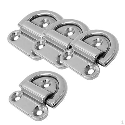 4pcs 316 Stainless Steel Marine Boat Folding Pad Eye for Truck Tie