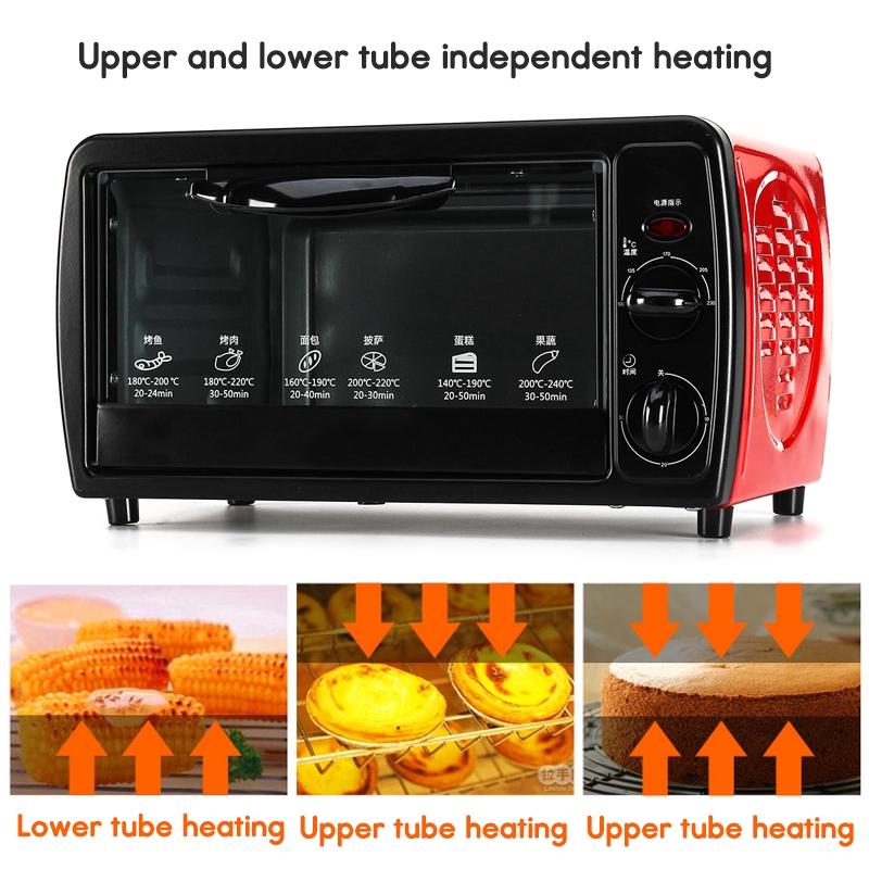 12L Toaster Oven Electric Oven Home Mini Baking Oven Modern Toaster Oven Kitchen 640W