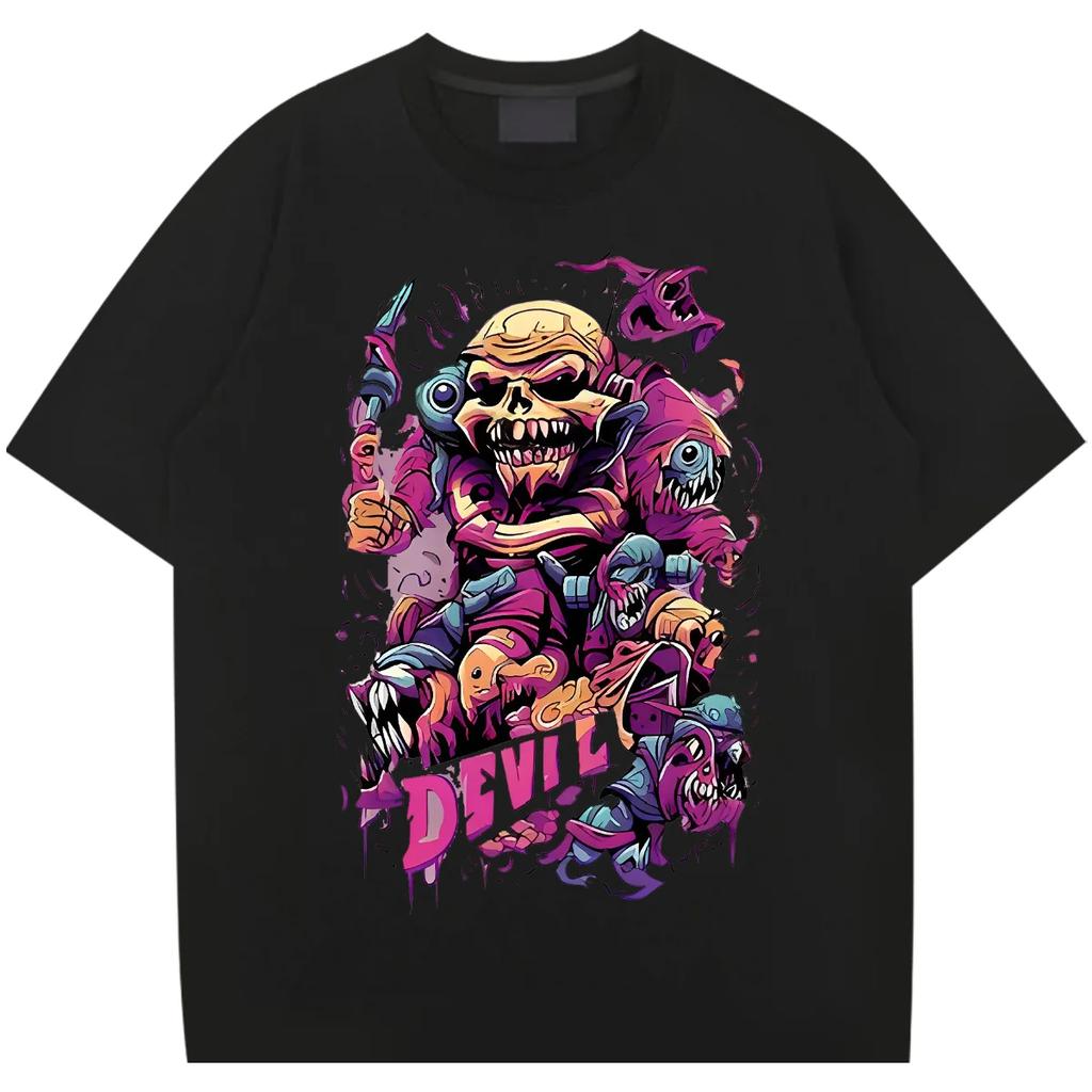 New 2024 Loose Round Neck Retro Tops Men's Casual Comfort Graphic Printing XL T Shirt Commemorative Hot Sale Breathable Tshirt