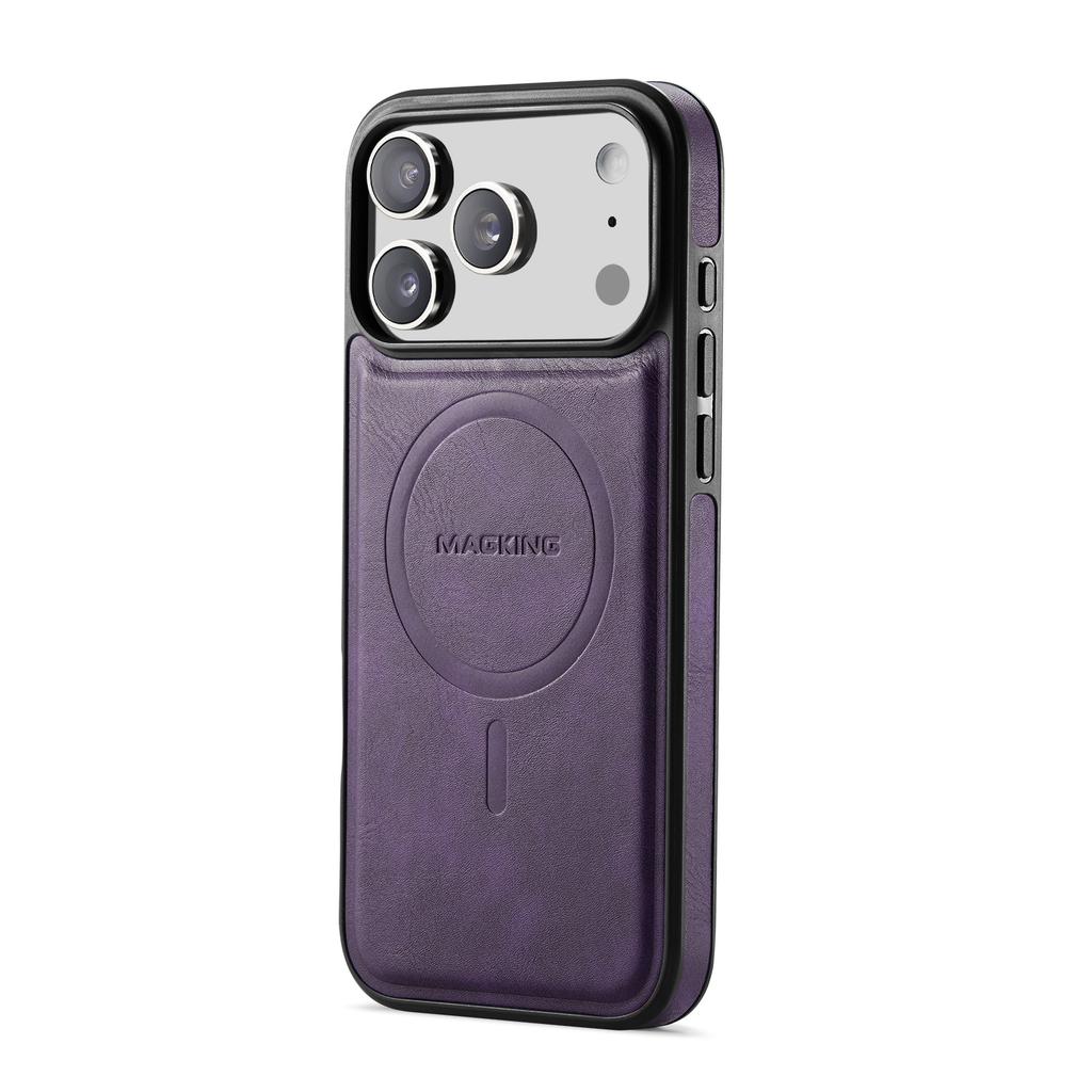 Luxury Leather Phone Case for iPhone 17 Pro Max Air 16e 16 Plus 15 14 13 12 Magnetic Attraction Detachable Card Holder Wallet
