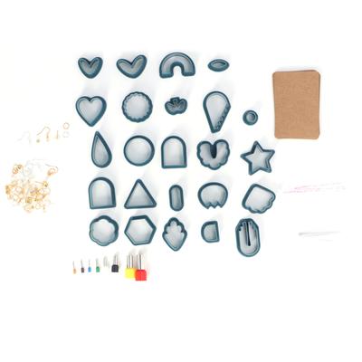 Ensemble de 142 pièces d'emporte-pièces en argile polymère bleu foncé Outils de coupe en argile polymère en plastique Bijoux en argile DIY