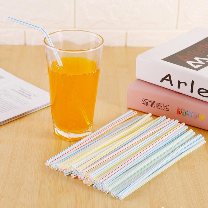 ZISIZ Colorful Bendable Disposable Plastic Straws